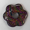 Dichroic Lampwork Glass Pendant, Flower, 30mm Hole:8mm Sold by PC