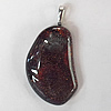 Dichroic Lampwork Glass Pendant with Metal Alloy Head, 50x25mm Hole:6x3.5mm Sold by PC