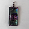Dichroic Lampwork Glass Pendant, Rectangle, 47x18mm Hole:7x4mm Sold by PC