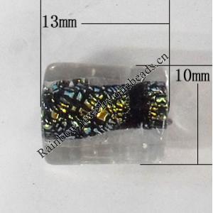 Dichroic Lampwork Glass Beads, 13x10mm Hole:2mm Sold by PC