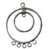 Copper Connectors Jewelry Findings Lead-free Platina Plated, 28x23mm Hole:1mm, Sold by Bag