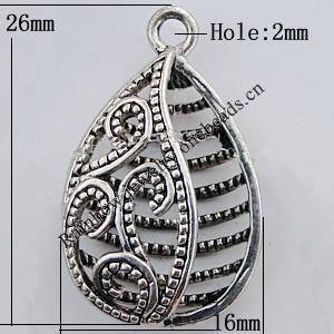 Copper Pendant Jewelry Findings Lead-free, 26x16mm Hole:2mm Sold by Bag