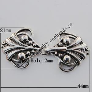Copper Clasp Jewelry Findings Lead-free, 44x21mm Hole:2mm Sold by Bag