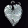 Silver Foil Lampwork Pendant, Heart 48x39mm Hole:3mm, Sold by PC