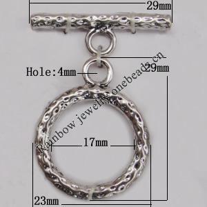 Copper Clasp Jewelry Findings Lead-free, 29x23mm,29x9mm Hole:4mm Sold by Bag