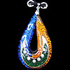 Lampwork Pendant with Acrylic Zircon and Metal Alloy Head, Teardrop 61x35mm Hole:5x4mm, Sold by PC
