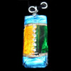 Lampwork Pendant with Acrylic Zircon and Metal Alloy Head, Rectangle 50x22mm Hole:5x4mm, Sold by PC
