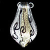 Gold Sand Lampwork Pendant, Leaf 58x35mm Hole:4mm, Sold by PC