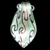 Gold Sand Lampwork Pendant, Leaf 58x35mm Hole:4mm, Sold by PC