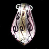 Gold Sand Lampwork Pendant, Leaf 58x35mm Hole:4mm, Sold by PC