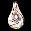 Gold Sand Lampwork Pendant, Teardrop 52x28mm Hole:6mm, Sold by PC