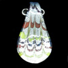 Silver Foil Lampwork Pendant, Leaf 58x31mm Hole:5mm, Sold by PC