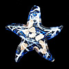 Gold Sand Lampwork Pendant, Star 44x38mm Hole:4mm, Sold by PC
