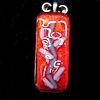 Silver Foil Lampwork Pendant with Metal Alloy Head, Rectangle 62x28mm Hole:7x4mm, Sold by PC