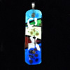 Murano Lampwork Pendant with Metal Alloy Head, Rectangle 64x20mm Hole:7x4mm, Sold by PC