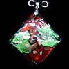 Silver Foil Lampwork Pendant with Metal Alloy Head, Diamond 58mm Hole:3mm, Sold by PC