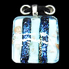 Murano Lampwork Pendant with Metal Alloy Head, Rectangle 32x40mm Hole:7x4mm, Sold by PC
