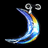 Murano Lampwork Pendant with Metal Alloy Head, Moon 44x40mm Hole:5x4mm, Sold by PC