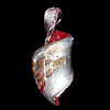 European Style Lampwork Bracelets, Copper chain with Lampwork Beads and Other Beads, Length:7.8 Inch, Sold by Strand