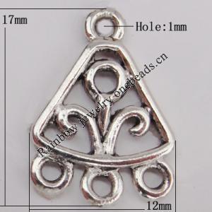 Connector Zinc  Alloy Jewelry Findings Lead-free, 17x12mm Hole:1mm Sold by Bag