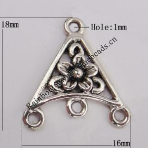 Connector Zinc Alloy Jewelry Findings Lead-free, 18x16mm Hole:1mm Sold by Bag
