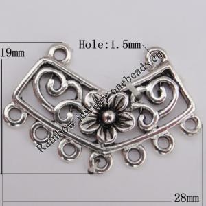 Connector Zinc Alloy Jewelry Findings Lead-free, 28x19mm Hole:1.5mm Sold by Bag
