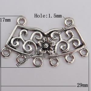 Connector Zinc Alloy Jewelry Findings Lead-free, 29x17mm Hole:1.5mm Sold by Bag