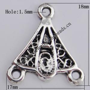 Connector Zinc Alloy Jewelry Findings Lead-free, 18x17mm Hole:1.5mm Sold by Bag