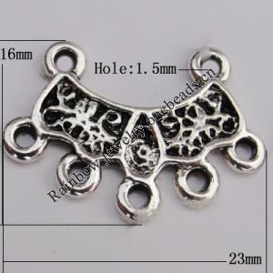 Connector Zinc Alloy Jewelry Findings Lead-free, 23x16mm Hole:1.5mm Sold by Bag