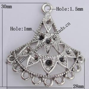 Connector Zinc Alloy Jewelry Findings Lead-free, 30x28mm Hole:1.5mm Sold by Bag