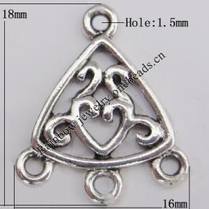 Connector Zinc Alloy Jewelry Findings Lead-free, 18x16mm Hole:1.5mm Sold by Bag