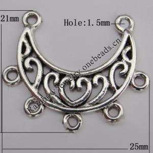 Connector Zinc Alloy Jewelry Findings Lead-free, 25x21mm Hole:1.5mm Sold by Bag