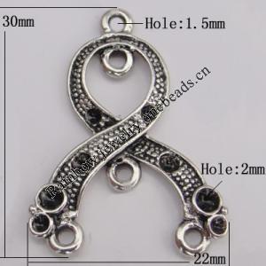 Connector Zinc Alloy Jewelry Findings Lead-free, 30x22mm Hole:1.5mm Sold by Bag