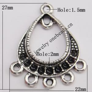 Connector Zinc Alloy Jewelry Findings Lead-free, 27x22mm Hole:1.5mm Sold by Bag