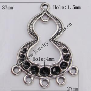 Connector Zinc Alloy Jewelry Findings Lead-free, 37x27mm Hole:1.5mm Sold by Bag