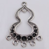 Connector Zinc Alloy Jewelry Findings Lead-free, 37x27mm Hole:1.5mm Sold by Bag