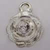 Pendant Zinc Alloy Jewelry Findings Lead-free, Flower 17x14mm Hole:2mm Sold by Bag
