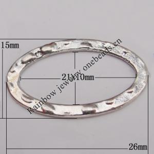 Donut Zinc Alloy Jewelry Findings Lead-free, 26x15mm,21x10mm, Sold by Bag