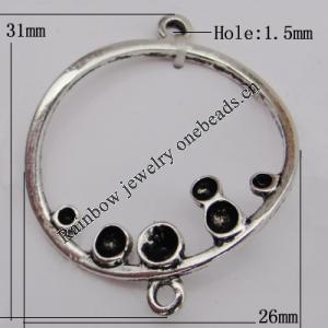 Connector Zinc Alloy Jewelry Findings Lead-free, 31x26mm Hole:1.5mm Sold by Bag