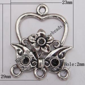 Connector Zinc Alloy Jewelry Findings Lead-free, 29x23mm Hole:2mm Sold by Bag