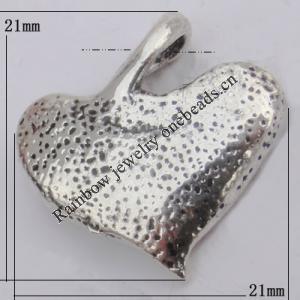 Pendant Zinc Alloy Jewelry Findings Lead-free, 21x21mm Hole:4mm Sold by Bag