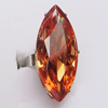 Cubic Zircon (C.Z) Finger Ring, Faceted Horse Eye 35x15mm Hole:17mm, Sold by Box