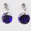 Cubic Zircon (C.Z) & Copper Platina Plated Earring, 12mm, Sold by Pair