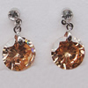 Cubic Zircon (C.Z) & Copper Platina Plated Earring, 12mm, Sold by Pair