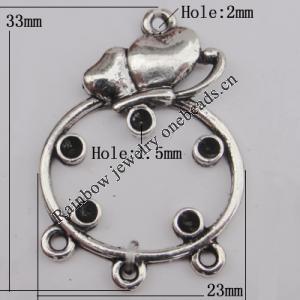 Connector Zinc Alloy Jewelry Findings Lead-free, 33x23mm Hole:2mm Sold by Bag