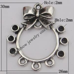 Connector Zinc Alloy Jewelry Findings Lead-free, 30x26mm Hole:2mm Sold by Bag