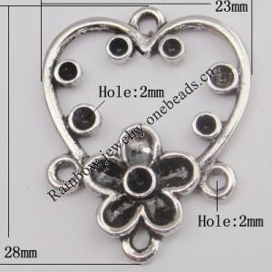 Connector Zinc Alloy Jewelry Findings Lead-free, 28x23mm Hole:2mm Sold by Bag