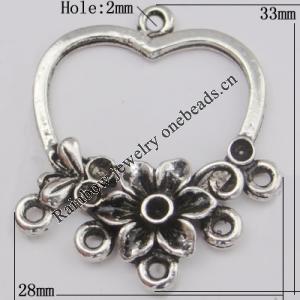 Connector Zinc Alloy Jewelry Findings Lead-free, 33x28mm Hole:2mm Sold by Bag