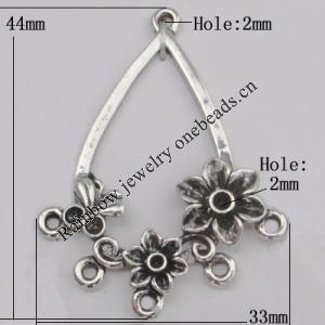 Connector Zinc Alloy Jewelry Findings Lead-free, 44x33mm Hole:2mm Sold by Bag