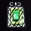 Lampwork Pendant with Metal Alloy Head, Rectangle 45x34mm Hole:7x4mm, Sold by PC